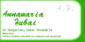 annamaria hubai business card